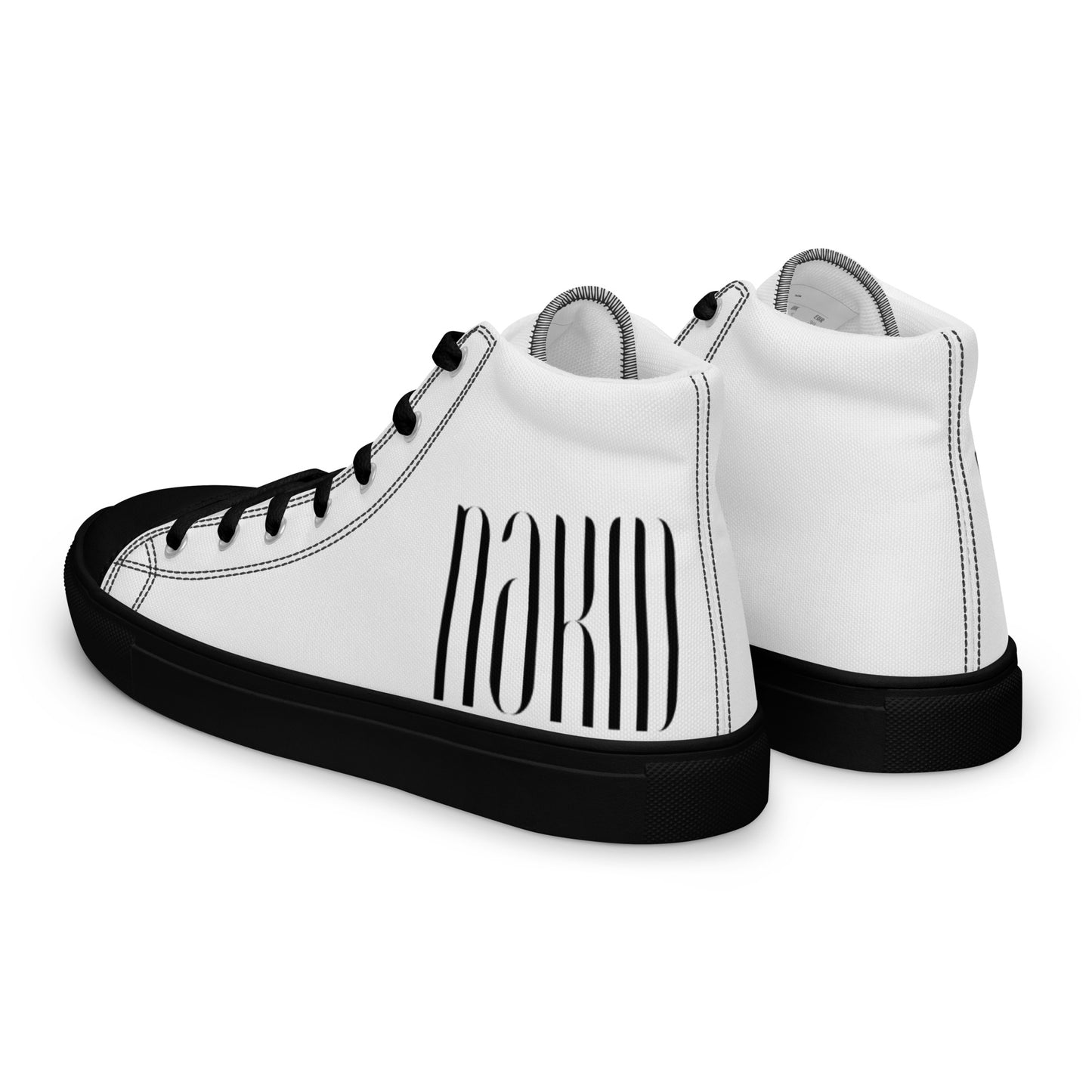 ‘NAKID’ Brand Logo – Men’s High Top Canvas Shoes