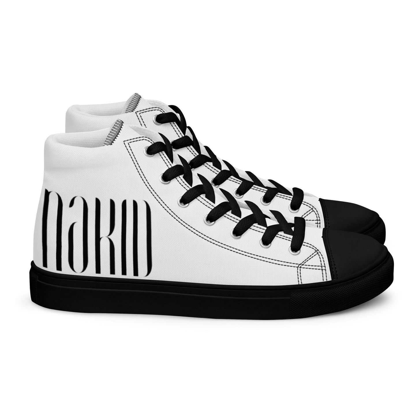 ‘NAKID’ Brand Logo – Men’s High Top Canvas Shoes