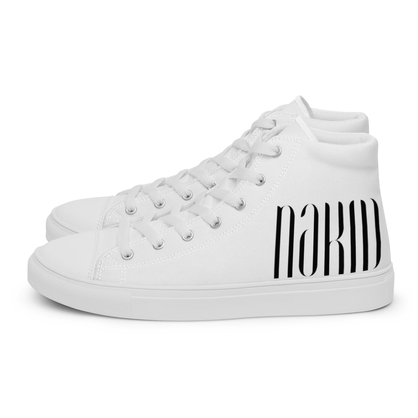 ‘NAKID’ Brand Logo – Men’s High Top Canvas Shoes