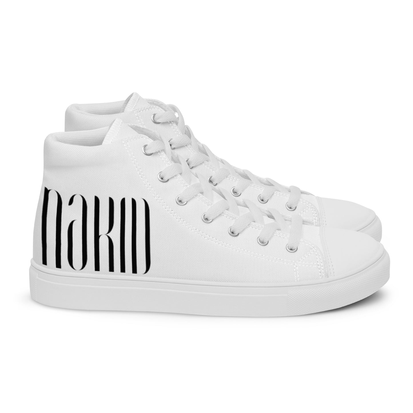 ‘NAKID’ Brand Logo – Men’s High Top Canvas Shoes